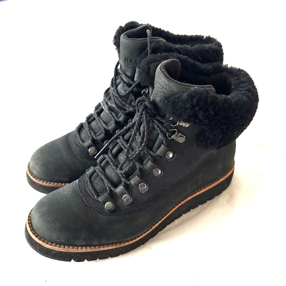 Cole Haan ZEROGRAND Explore Waterproof Hiking Boots Black SZ 6 B Worn 1X - Picture 4 of 15